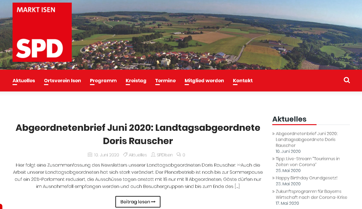 Website für SPD Isen 2020